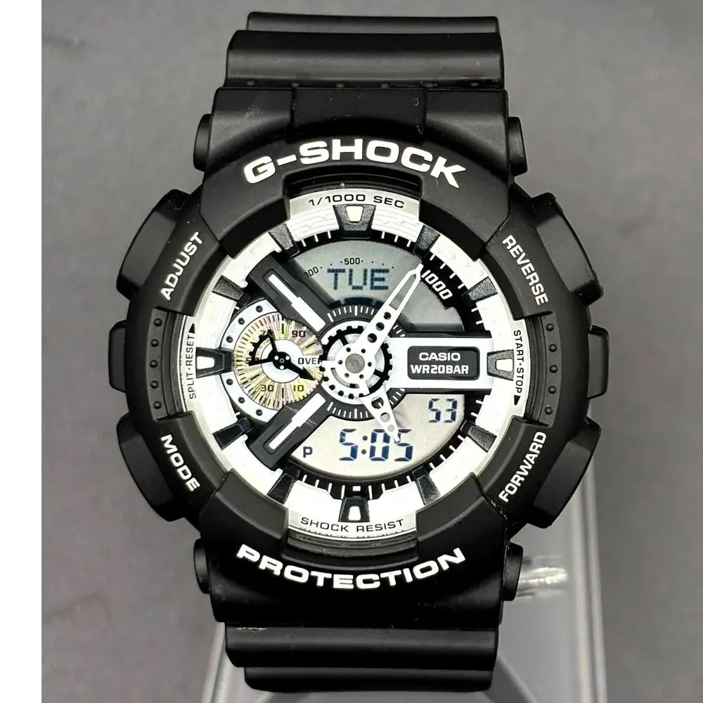 Casio G-Shock GA-110BW-1A Black White Analog Digital 200M Watch NWOT